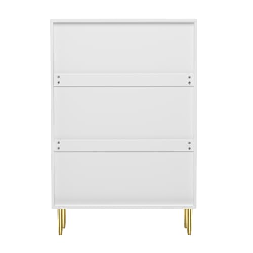 HYGRAD BUILT TO SURVIVE Free Standing White Wooden Chic Fluted Kitchen Bed Living room Chest of 5 Drawers Dresser Console Table