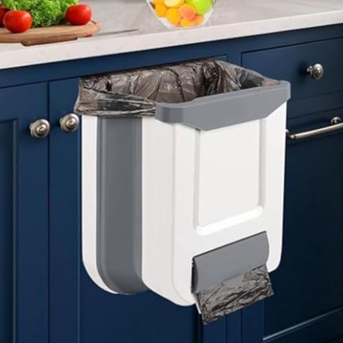 HYGRAD BUILT TO SURVIVE Small Collapsible Door Hanging Wall Mount Bags Holder Trash Garbage Waste Recycling Bin Container