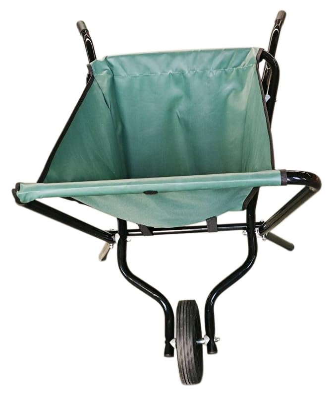 Large Capacity Garden Wheelbarrow, 44 x 24.5 x 26.5 cm, 176 kg Capacity, Collapsible