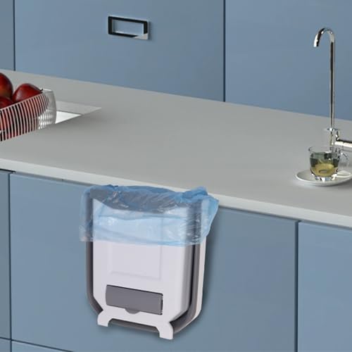 HYGRAD BUILT TO SURVIVE Small Collapsible Door Hanging Wall Mount Bags Holder Trash Garbage Waste Recycling Bin Container