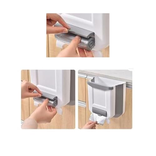 HYGRAD BUILT TO SURVIVE Small Collapsible Door Hanging Wall Mount Bags Holder Trash Garbage Waste Recycling Bin Container