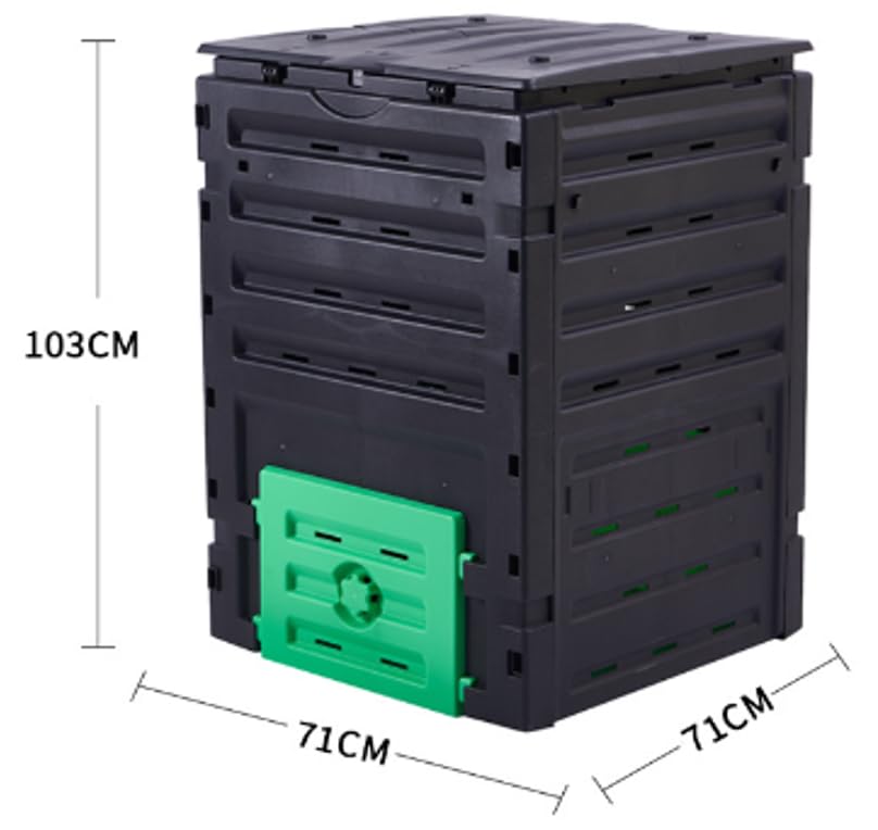 450l Garden Outdoor Compost Bin 71 W X 71 D X 103 H Cm Large Capacity Compost Container Bin With Lid For Gardens, Balconies, Kitchen