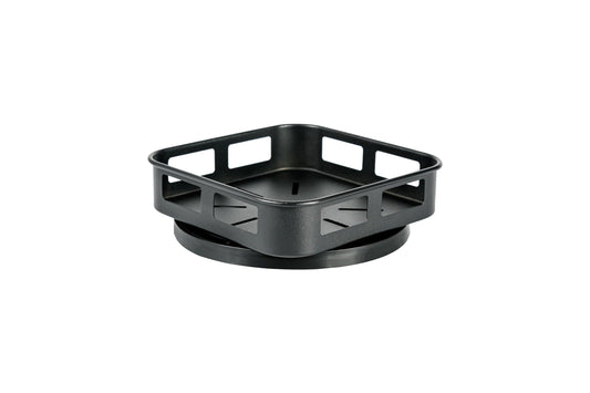 HYGRAD BUILT TO SURVIVE Rotating Rack Organizer, Stainless Steel, Adjustable Tiers, Black (1 Tier)