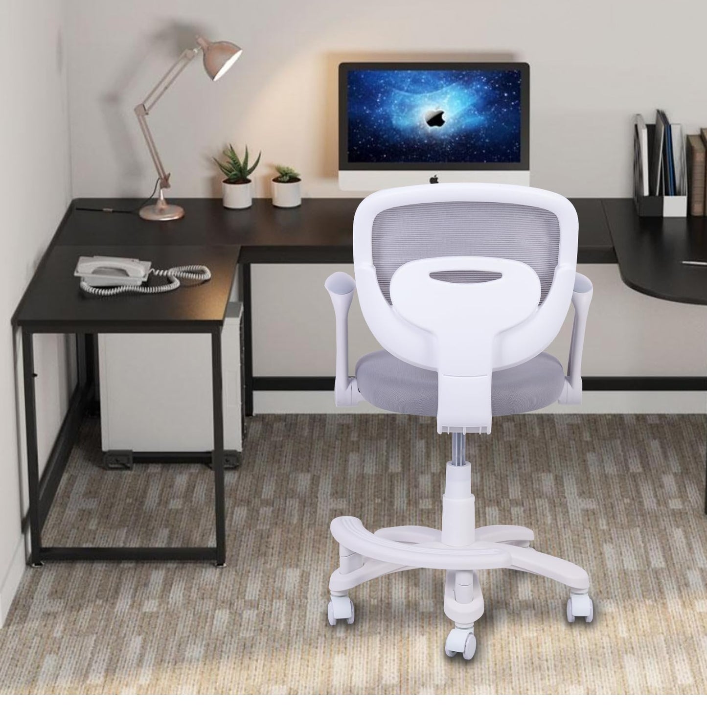 HYGRAD BUILT TO SURVIVE Swivel Chair Ergonomic Rolling Adjustable Kids Children Teens 360 Swivel Revolving Chair With Armrest & Foot Rest In Colours (Grey)