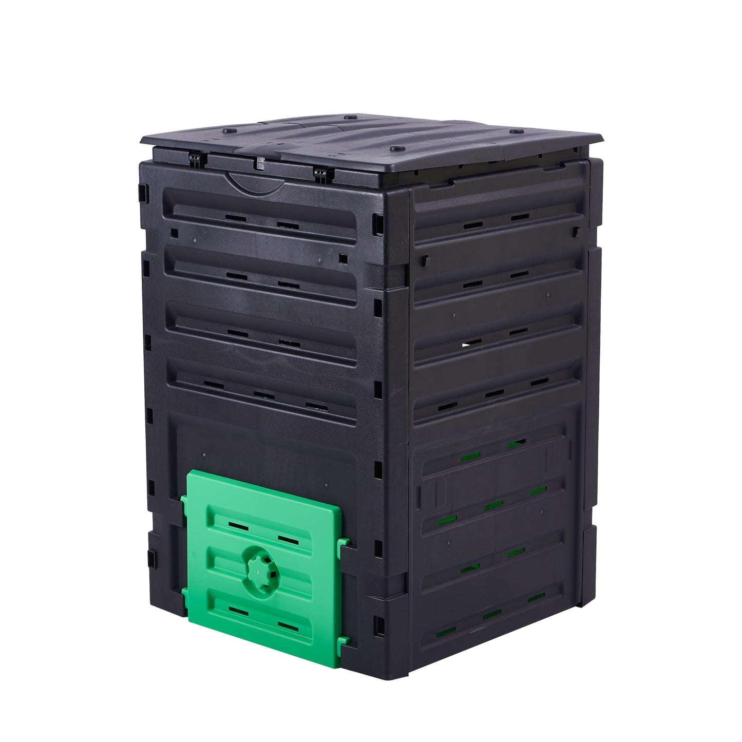 450l Garden Outdoor Compost Bin 71 W X 71 D X 103 H Cm Large Capacity Compost Container Bin With Lid For Gardens, Balconies, Kitchen