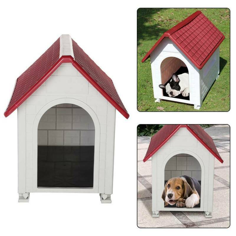 HYGRAD BUILT TO SURVIVE Large Waterproof Outdoor Indoor Plastic Pet Puppy Dog House Home Shelter Kennel