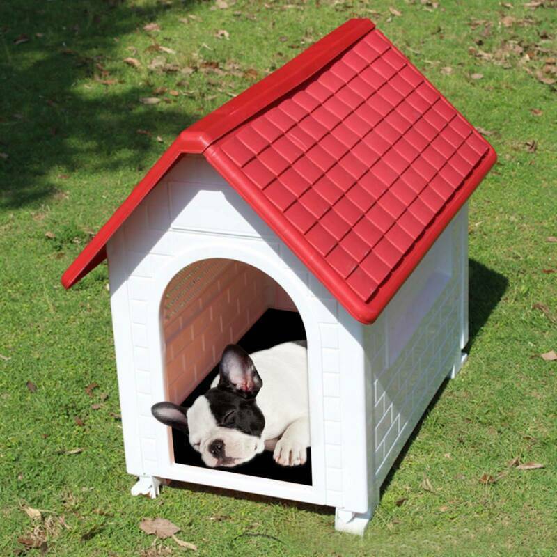 HYGRAD BUILT TO SURVIVE Large Waterproof Outdoor Indoor Plastic Pet Puppy Dog House Home Shelter Kennel