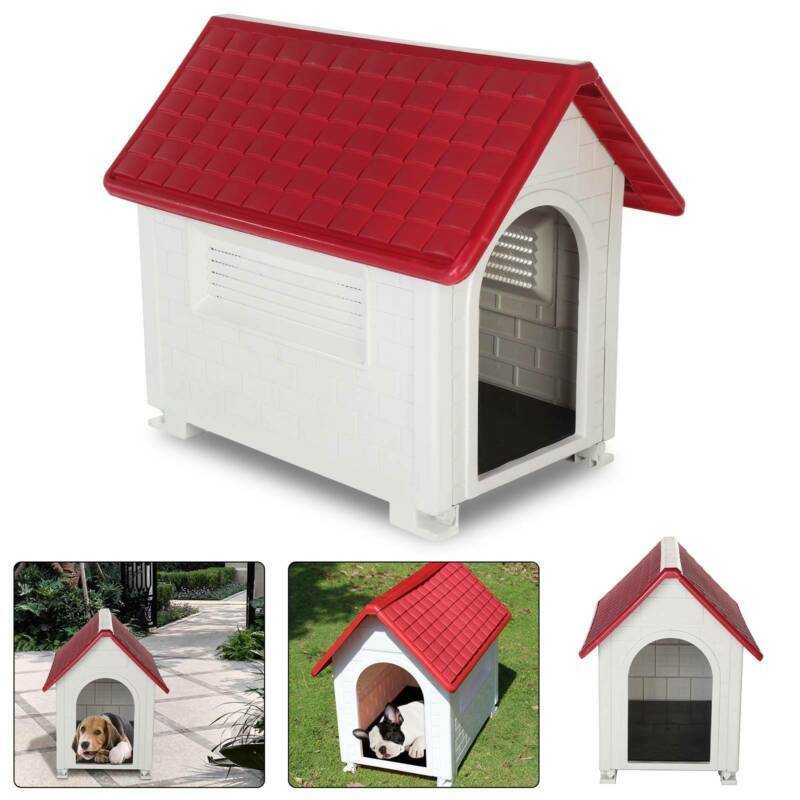 HYGRAD BUILT TO SURVIVE Large Waterproof Outdoor Indoor Plastic Pet Puppy Dog House Home Shelter Kennel