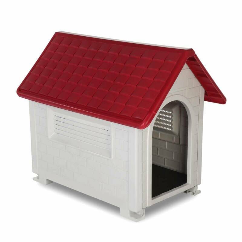 HYGRAD BUILT TO SURVIVE Large Waterproof Outdoor Indoor Plastic Pet Puppy Dog House Home Shelter Kennel