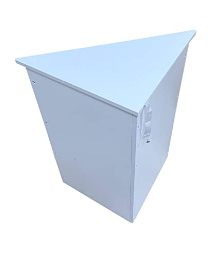 White Wooden Triangle Free Floor Standing Kitchen Bathroom Space Saving Cabinet Shelf With Shutter Doors Single Door, Adjustable Shelf, for Living Room, Kitchen, Entryway, White