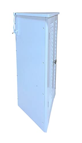 White Wooden Triangle Free Floor Standing Kitchen Bathroom Space Saving Cabinet Shelf With Shutter Doors Single Door, Adjustable Shelf, for Living Room, Kitchen, Entryway, White