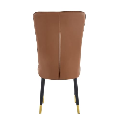 HYGRAD BUILT TO SURVIVE 2 x Faux PU Leather Set of High Back Accent Dining Office Living Room Chairs With Chrome Legs & In Colours (Brown)