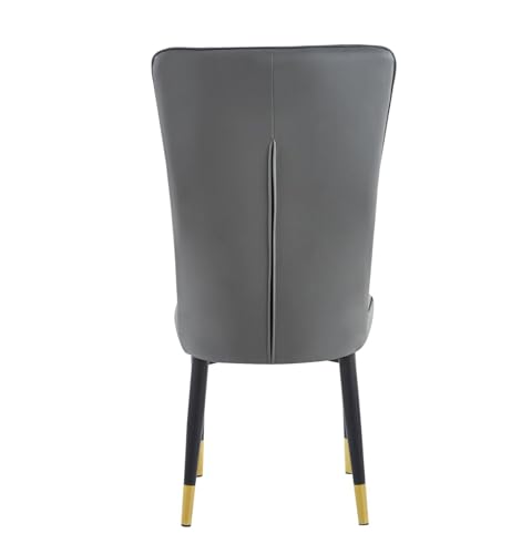 HYGRAD BUILT TO SURVIVE 2 x Faux PU Leather Set of High Back Accent Dining Office Living Room Chairs With Chrome Legs & In Colours (Grey)