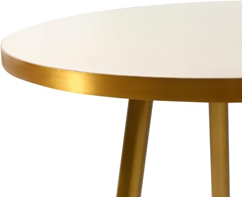 HYGRAD BUILT TO SURVIVE Set Of 3 Modern Chic Round Wood/Metal Nesting End Stacking Coffee Bedside Tables In 3 Colours (Beige)