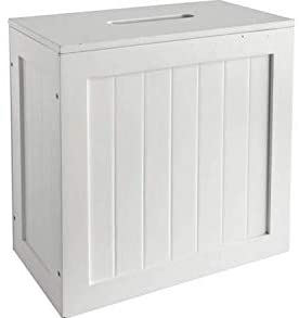 HYGRAD BUILT TO SURVIVE White Bamboo Wood Slimline Bathroom Toilet Tissue Rolls Spray Storage Unit Cabinet Shaker