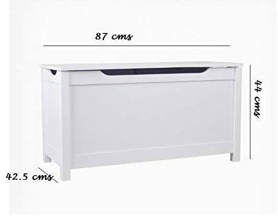 Large White Wooden Ottoman Toy Chest Bedding Blanket Storage Box Organiser For Children Room Bedroom