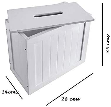 HYGRAD BUILT TO SURVIVE White Bamboo Wood Slimline Bathroom Toilet Tissue Rolls Spray Storage Unit Cabinet Shaker
