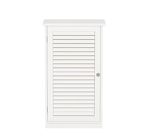White Wooden Free Floor Standing Bathroom Home Office Linen Cabinet With Shutter Door Bathroom Living Room Bedroom Hallway Wooden Organiser Unit