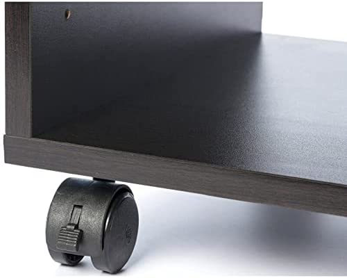 Black Portable Wooden Rolling Side End Corner Printer Table Desk For Home Office Study