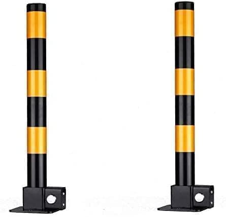 2 x Steel Removable Folding Security Safety Parking Driveway Vehicle Post Bollards Barriers