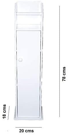 HYGRAD BUILT TO SURVIVE White Wooden Free Floor Standing Toilet Roll Tissue Paper Cabinet Bathroom Organiser Storage Cupboard