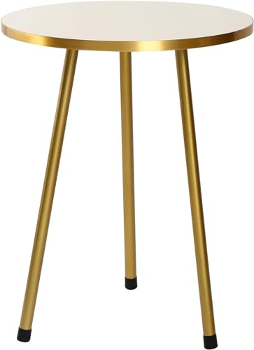 HYGRAD BUILT TO SURVIVE Set Of 3 Modern Chic Round Wood/Metal Nesting End Stacking Coffee Bedside Tables In 3 Colours (Beige)