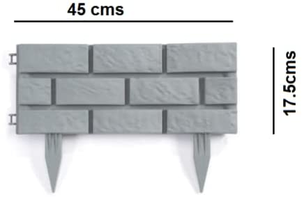 Plastic Brick Effect Lawn Garden Decor Grass Edging Skirting Border Picket Fencing