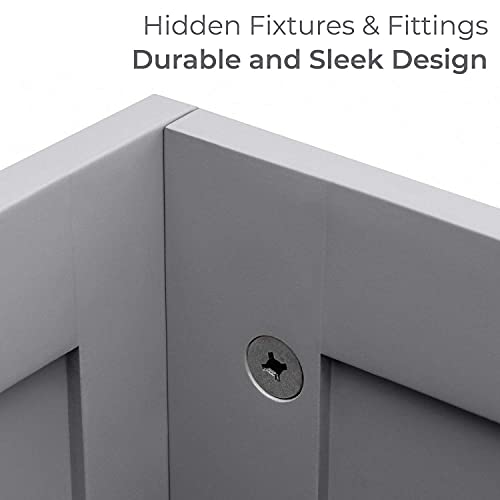 Grey Slimline Multipurpose Wooden Grey Free Standing Toilet Roll Paper Tissue Holder Bathroom Storage Unit Solution Slimline Roll Paper Cabinet, Compact Wooden Shaker, Multi-Purpose Cleaning Tidy Box