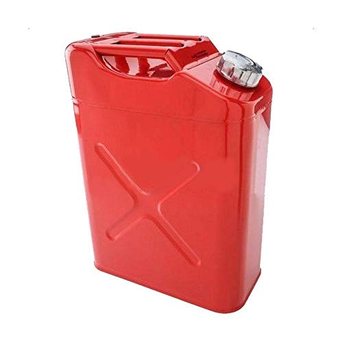 HYGRAD BUILT TO SURVIVE 20L 5 Gallon Steel Fuel Gasoline Petrol Diesel Water Jerry Can Tank Container Backup Storage Gasoline Metal Cans with Spout for Storage Fuel Petrol Diesel Oil Container