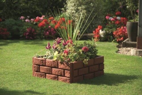 Plastic Brick Effect Lawn Garden Decor Grass Edging Skirting Border Picket Fencing