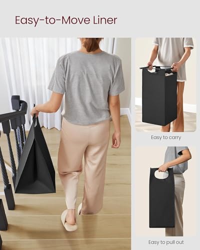 Large Industrial Wooden/Metal Laundry Hamper Basket Bin Organiser 3 x Removable Bags (30L Each)