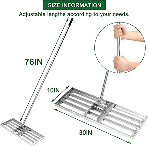 Manual Steel Top Soil Grass Compost Spreader Rake Tool Shaker Lawn Levelling Garden Backyard