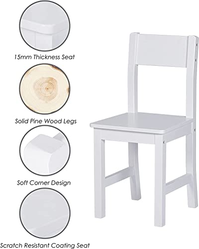 HYGRAD® White Study Table and 1 Chairs for Kids Unisex Xmas, Wooden Study Desk with Chair for Children, Writing Desk with Storage and Hutch Shelves for Home School with Tidy Shelf Organiser