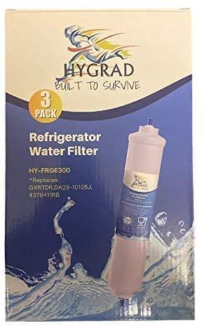 3 x Hygrad Refrigerator Fridge Replacement Refill Filter For Samsung, Culligan, Brita TUV/SUD Certified