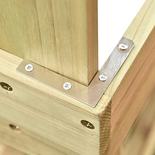 HYGRAD BUILT TO SURVIVE 3 Tier Wooden Potting Planting Outdoor Garden Work Bench Table Station Storage Shelf Tray Wood Garden Planting Work Station Bench with Hooks and Shelves for Patios/Courtyards,