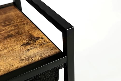 Large Industrial Wooden/Metal Laundry Hamper Basket Bin Organiser 3 x Removable Bags (30L Each)