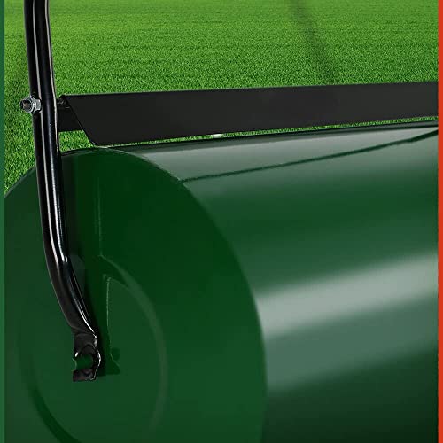 HYGRAD BUILT TO SURVIVE 48L Heavy Duty Garden Lawn Roller Sand Water Filled Barrel Metal Drum For Grass Seed with Removable Drain Plug, Scraper Bar, Heavy Duty Metal Lawn Push Rolling Tool Leveller