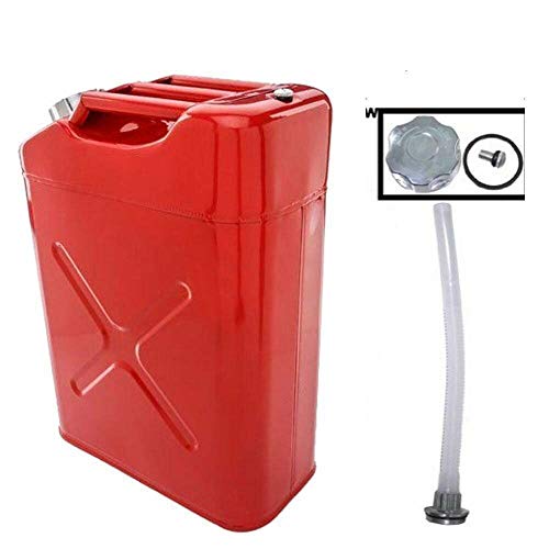 HYGRAD BUILT TO SURVIVE 20L 5 Gallon Steel Fuel Gasoline Petrol Diesel Water Jerry Can Tank Container Backup Storage Gasoline Metal Cans with Spout for Storage Fuel Petrol Diesel Oil Container