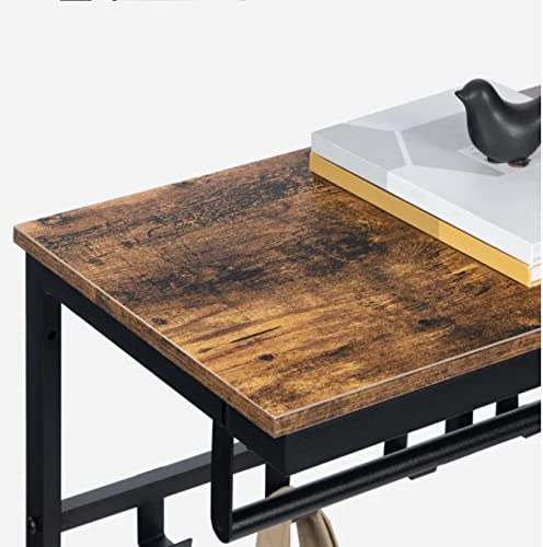 HYGRAD BUILT TO SURVIVE Coat Rack Wall-Mounted, Coat Hook with 10 Hooks and Shelf, 80 x 30 x 42 cm, Hanging Rail, for Entryway, Bathroom, Living Room, Laundry Room, Rustic Brown