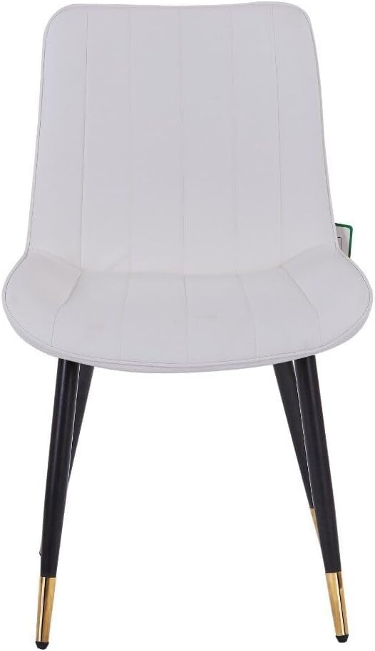 HYGRAD BUILT TO SURVIVE 2 x Faux PU Leather Accent Padded Cushioned Dining Office Living Room Chairs With Chrome Legs In 4 Colours (White)