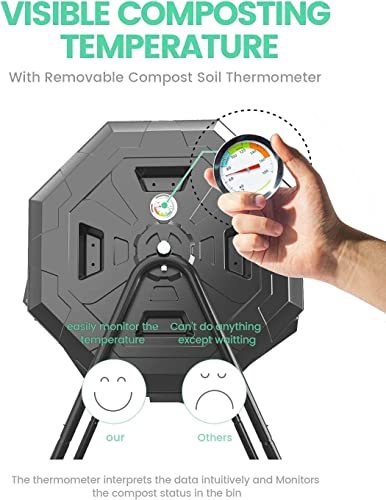 160L Dual Heavy Duty Outdoor Compost Tumbler Bin Composter Organic Homemade Fertilizer