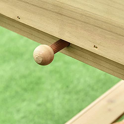 HYGRAD BUILT TO SURVIVE 3 Tier Wooden Potting Planting Outdoor Garden Work Bench Table Station Storage Shelf Tray Wood Garden Planting Work Station Bench with Hooks and Shelves for Patios/Courtyards,