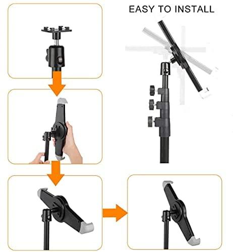 Foldable Extendable Portable Multi Function Music Tripod Stand Holder Mount 10" For Apple Ipad Air Iphone Samsung Galaxy Tablet with Carry Case