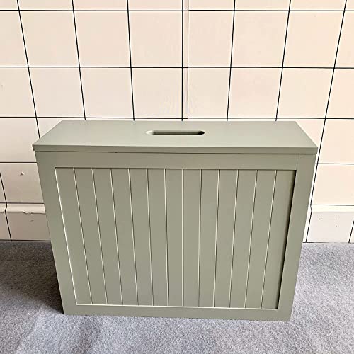 Grey Free Standing Bamboo Slimline Bathroom Toilet Tissue Roll Spray Storage Box With Lid