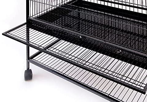 Large 132cm Rolling Portable Metal Bird Cage With Wheels & Tray For Cockatoo Parrot Budgies Canary