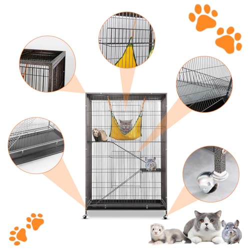 Extra Large Metal Portable Rolling Pet Cat Ferret Rat Chinchilla Small Animal Playpen Cage Enclosure