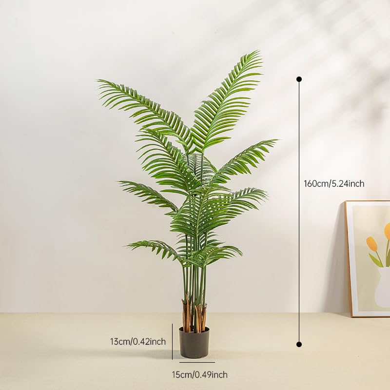 HYGRAD BUILT TO SURVIVE Tall Green Indoor Outdoor Artificial Faux Fake Decorative Home Office Exotic Tropical Plant (Areca Palm 160cm)