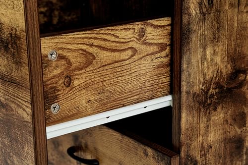 HYGRAD BUILT TO SURVIVE 2 Drawer Wooden Rolling Industrial Look Rustic Nightstand Bedside Printer End Table File Cabinet With Wheels