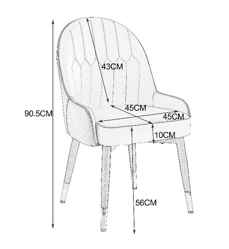 Accent Armchair, Fire Resistant PU Leather Dining Chairs Padded Seat With Mental Black Legs And Gold Horns, 2 Piece Set For Living Rooms, Dining Rooms, Bedrooms, Offices (WHITE/ GREY)