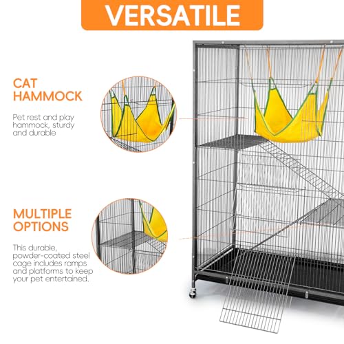 Extra Large Metal Portable Rolling Pet Cat Ferret Rat Chinchilla Small Animal Playpen Cage Enclosure